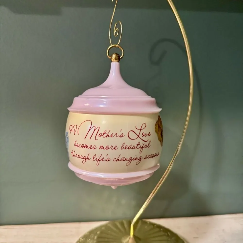 1982 Hallmark A Mothers Love Christmas Mothers Day Ornament Music Box Swan Lake
